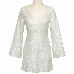 WAYF White Sequin Mini Dress Sz M • NYE Holiday Party • ASO Gossip Girl